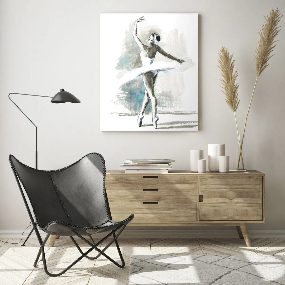 Tablou pe sticlă - Fermecată într-o lebădă - 50x70 cm
