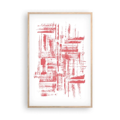 Poster în ramă de stejar deschis - Orașul roșu - 61x91 cm