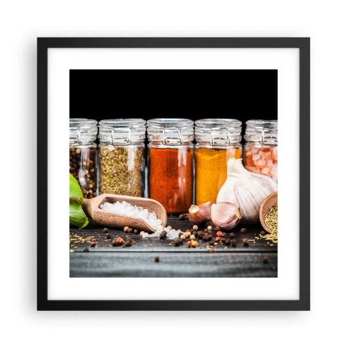 Poster în ramă neagră - Pentru a da un gust vieții - 40x40 cm