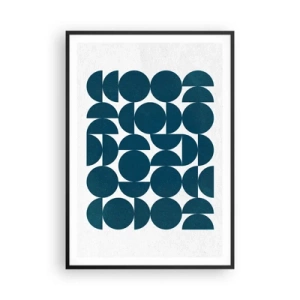 Poster în ramă neagră - Cercuri și semicercuri - 70x100 cm
