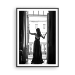 Poster în ramă neagră - Splendoare alb-negru - 70x100 cm