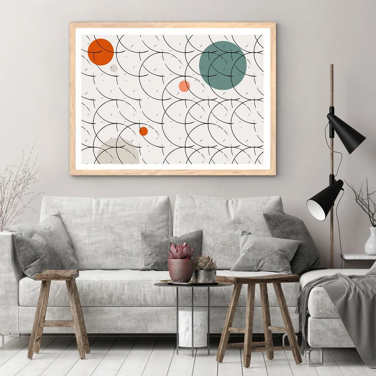 Poster în ramă de stejar deschis - În spiritul pop-art - 91x61 cm