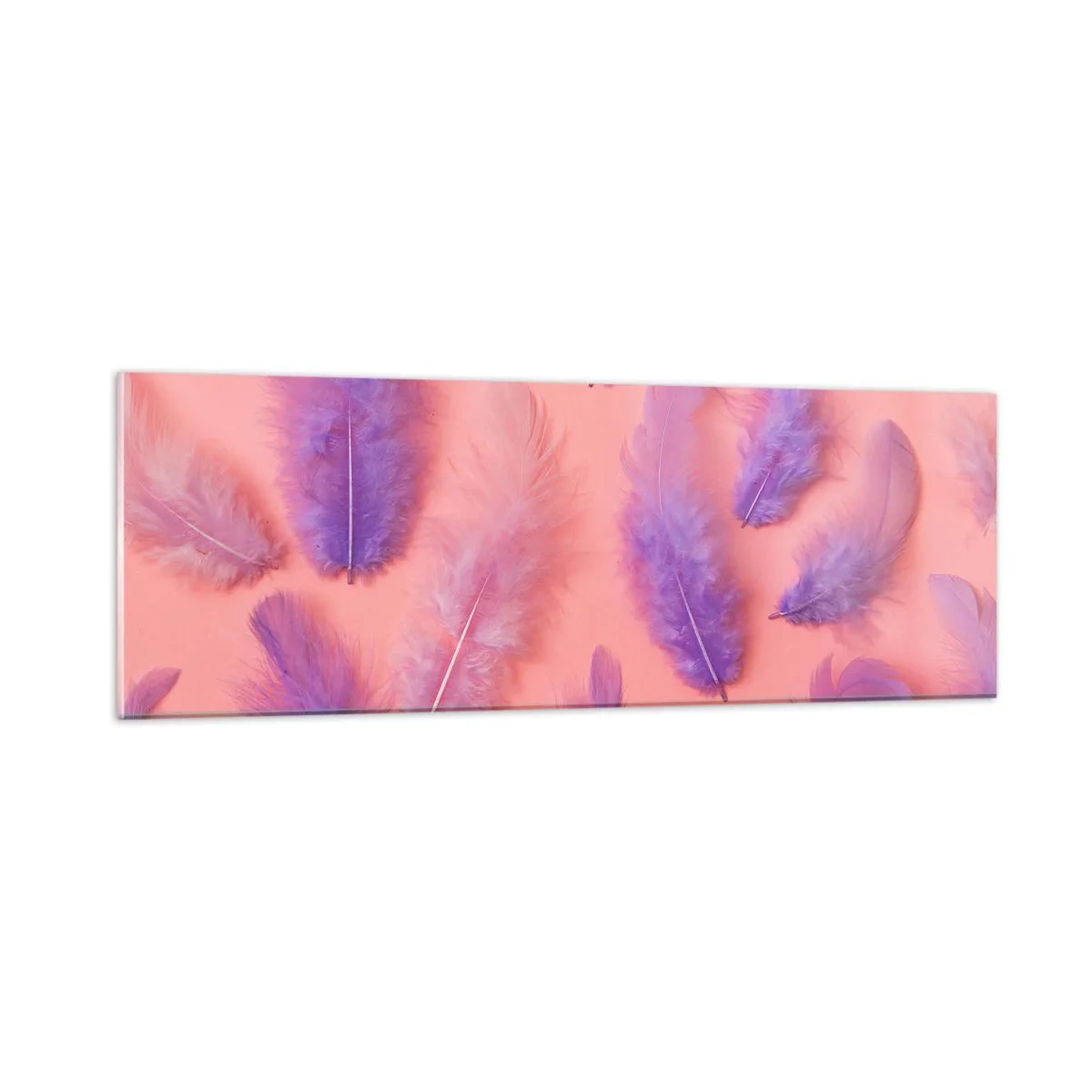 Tablou pe sticlă - Pasăre liliac de dorință - 90x30 cm