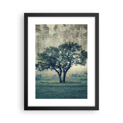 Poster în ramă neagră - Un măr pe o pajiște albastră? - 30x40 cm