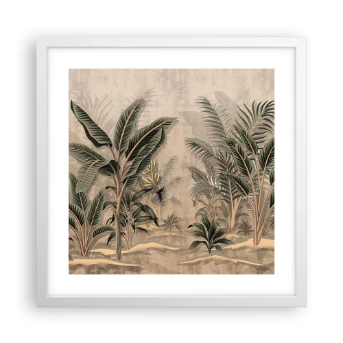 Poster în ramă albă - Gravură în stil colonial - 40x40 cm
