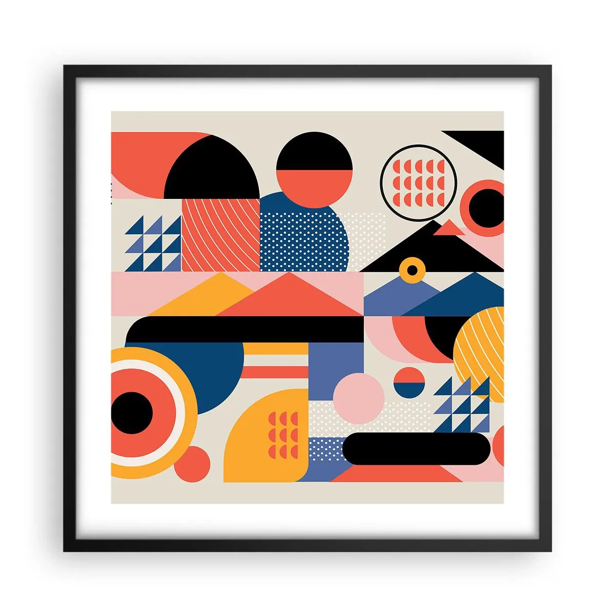 Poster în ramă neagră - Compoziție: joacă-te - 50x50 cm