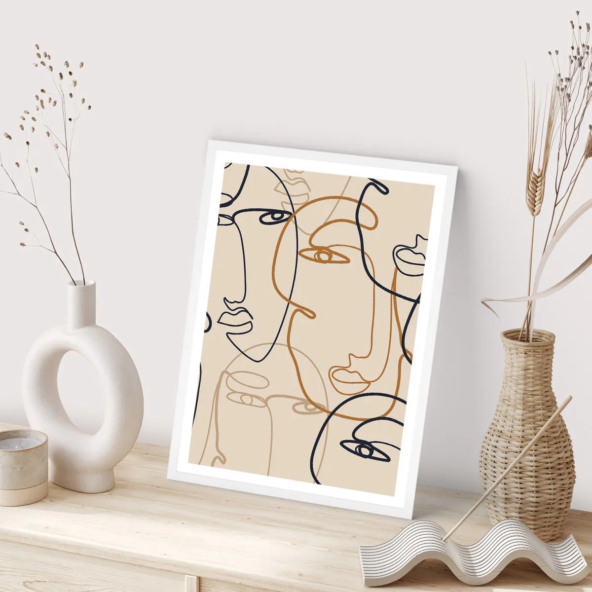 Poster în ramă albă - Portret multiplicat - 61x91 cm