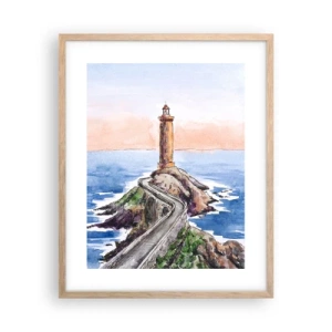 Poster în ramă de stejar deschis - Cu fața la mare - 40x50 cm