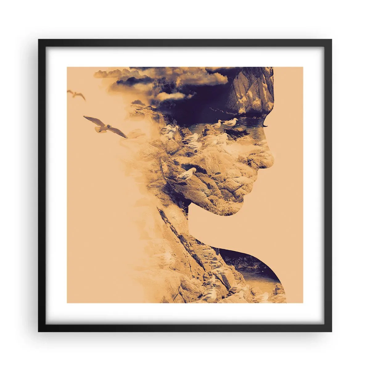 Poster în ramă neagră - Frumoasă prin natura - 50x50 cm