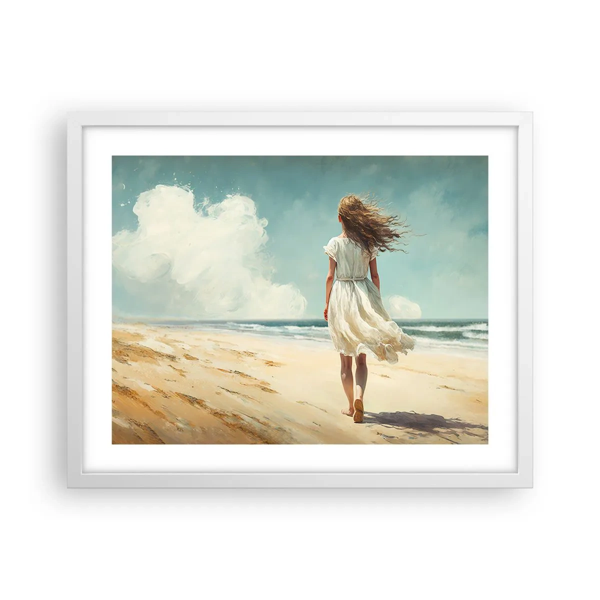 Poster în ramă albă - Vreau să întâlnesc soarele și vântul - 50x40 cm