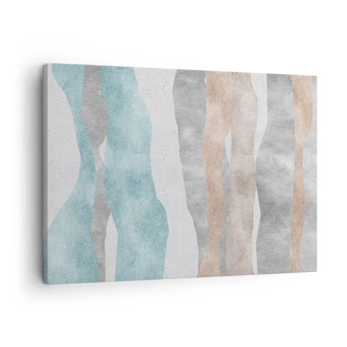 Tablou pe pânză Canvas - Dungi abstracte în nuanțe pastelate - 70x50cm - Studiu de proximitate - Decorațiune modernă pentru perete pentru living și dormitor ARTTOR