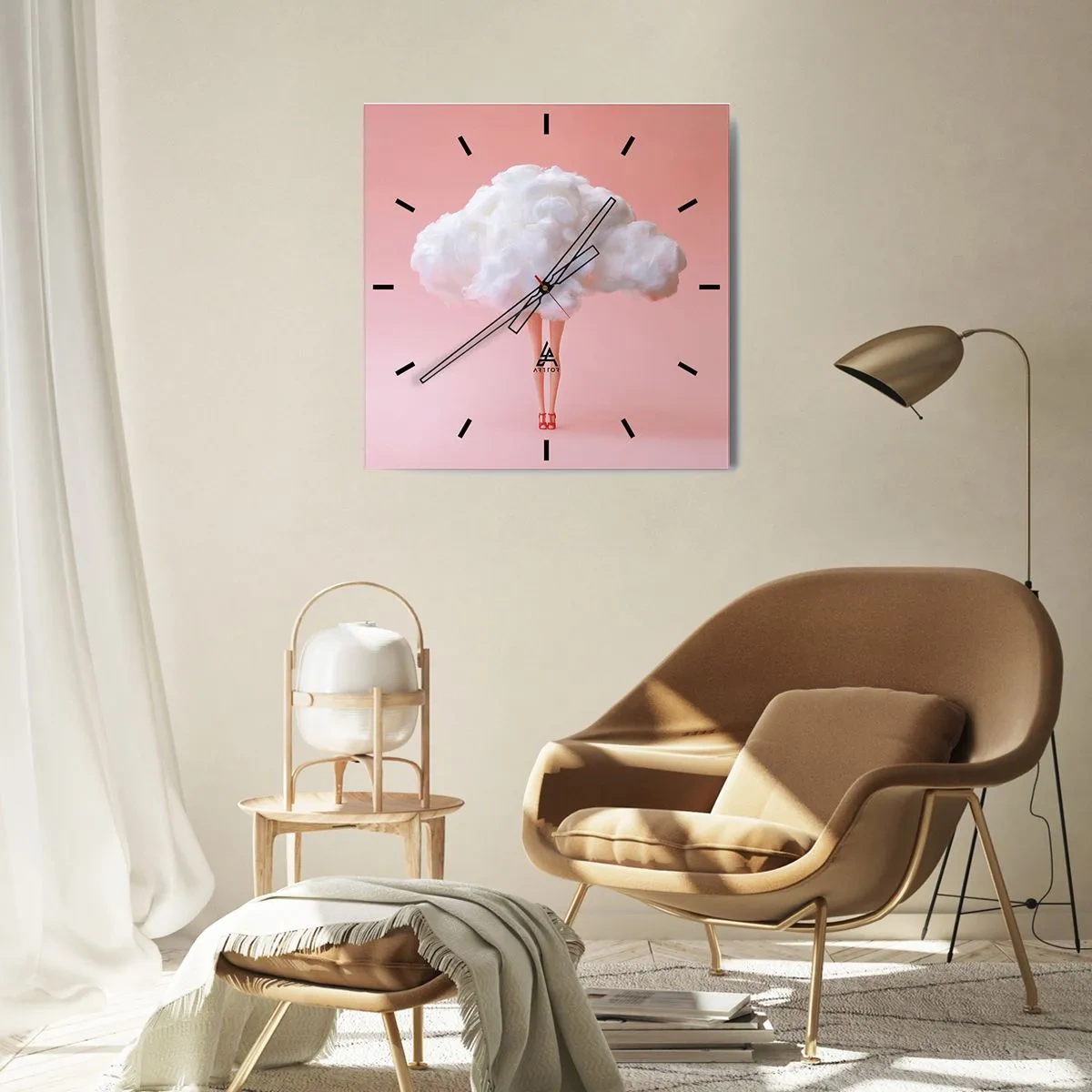 Ceas de perete - Ceas pe sticlă - Dulce promisiune - 30x30 cm