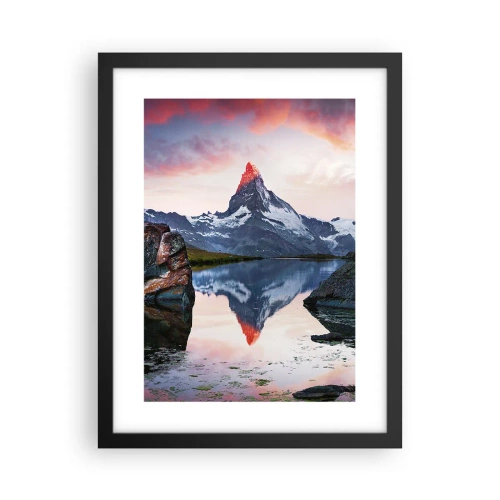 Poster în ramă neagră - Inima munților este fierbinte - 30x40 cm