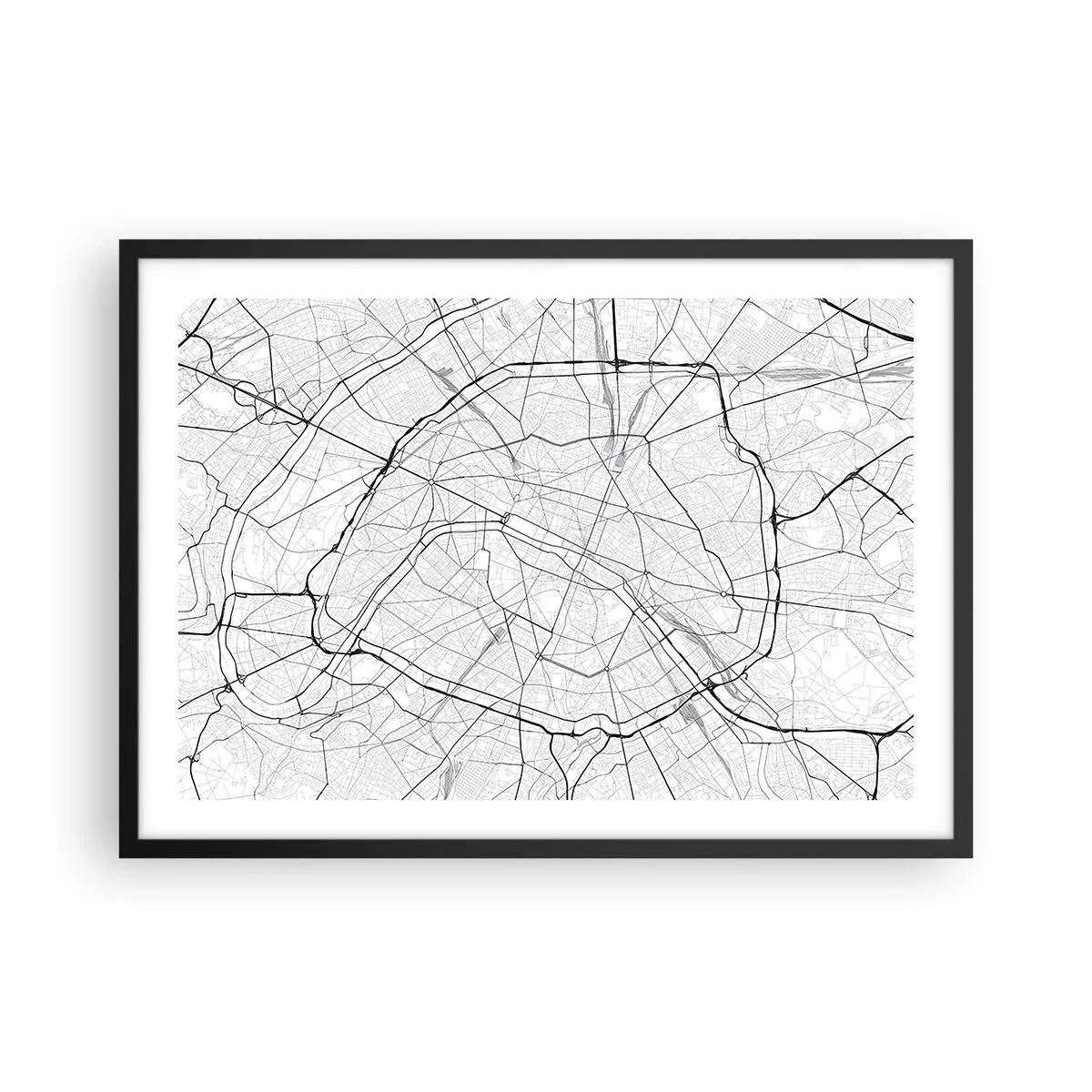 Poster în ramă neagră - Floarea Parisului - 70x50 cm