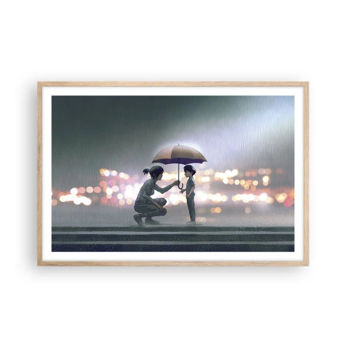 Poster în ramă de stejar deschis - Și totul este bine acum - 91x61 cm