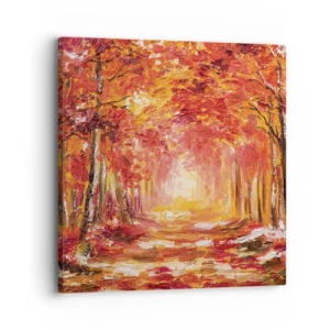 Tablou pe pânză - Pădurea de cupru - 30x30 cm
