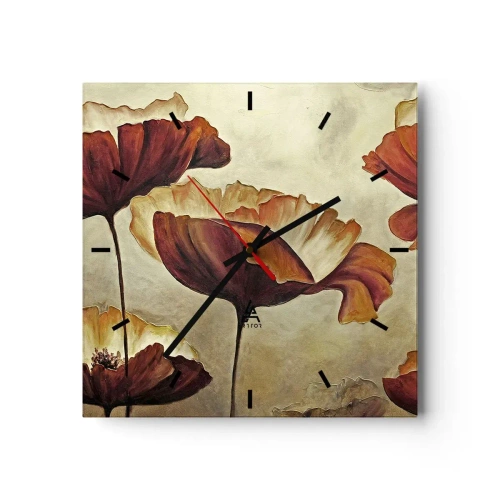 Ceas de perete - Ceas pe sticlă - Lunca - 30x30 cm