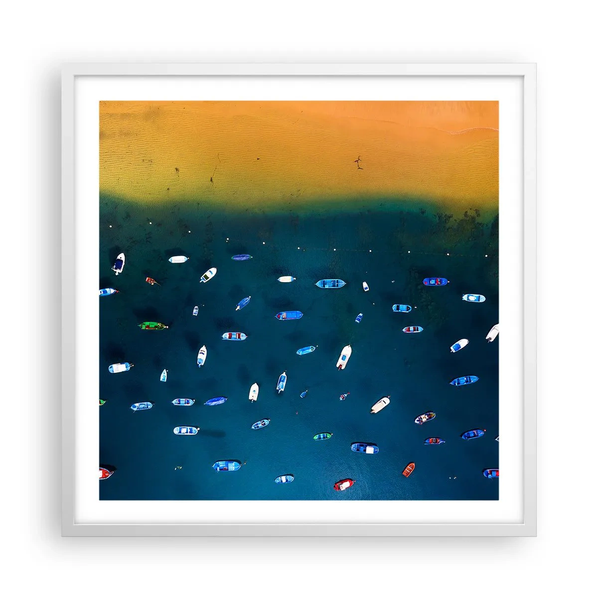 Poster în ramă albă - Joc de vacanță - 60x60 cm