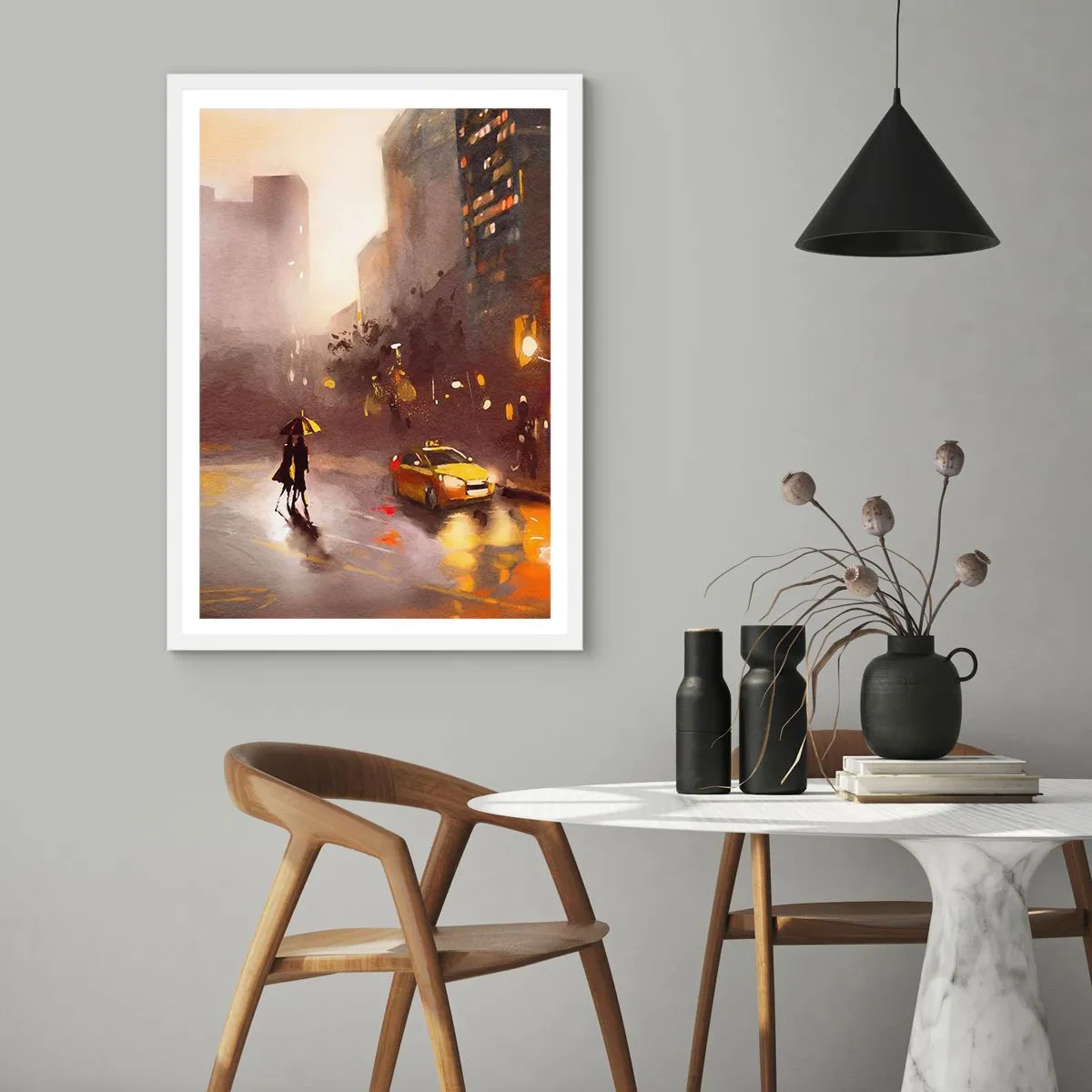 Poster în ramă albă - În luminile New York-ului - 40x50 cm
