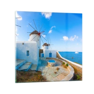 Tablou pe sticlă - Vânt albastru dinspre mare - 30x30 cm