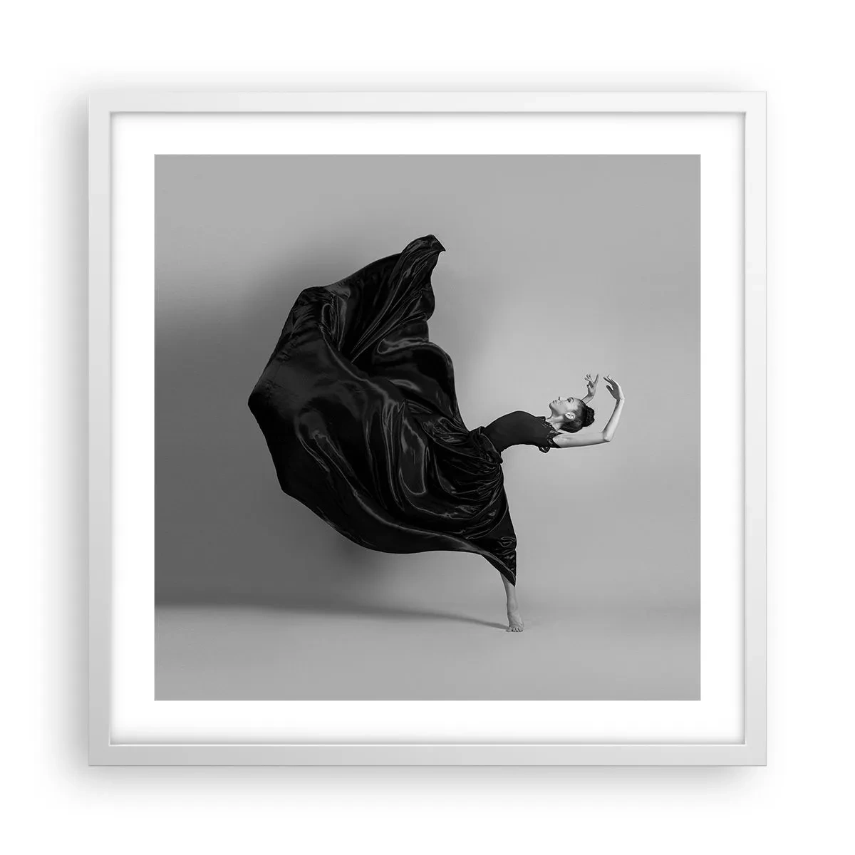 Poster în ramă albă - Înaripată de muzică - 50x50 cm