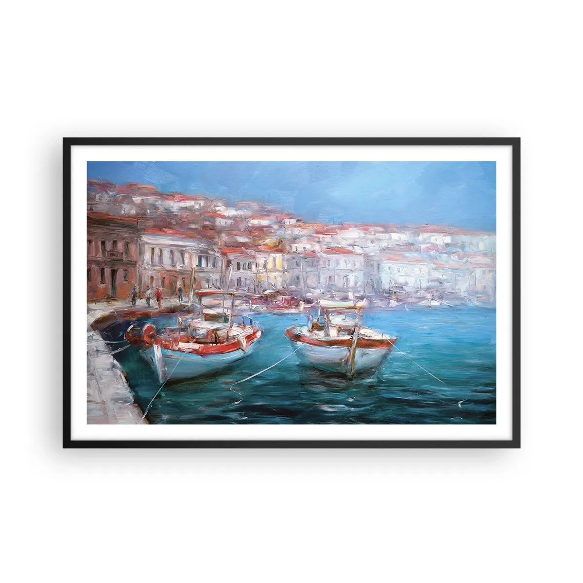 Poster în ramă neagră - Golful italian - 91x61 cm