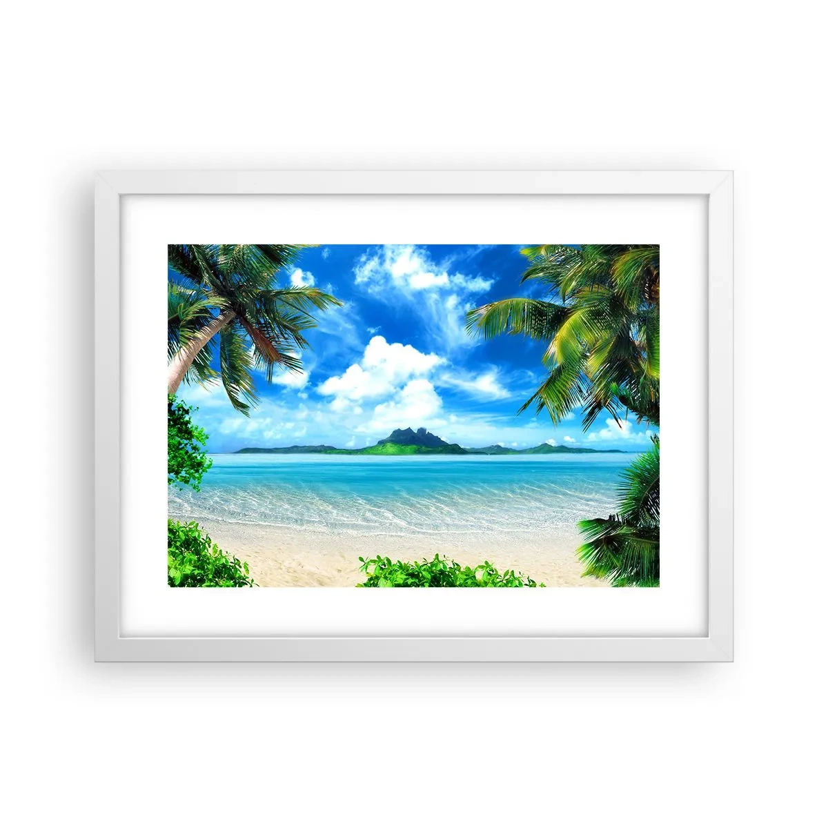 Poster în ramă albă - Azur de la tropice - 40x30 cm