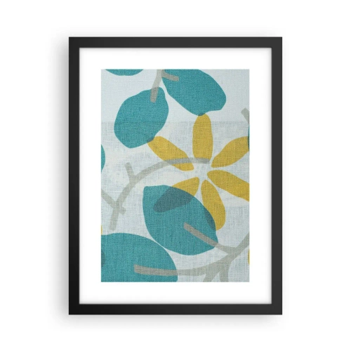 Poster în ramă neagră - Printre frunzele de azur - 30x40 cm
