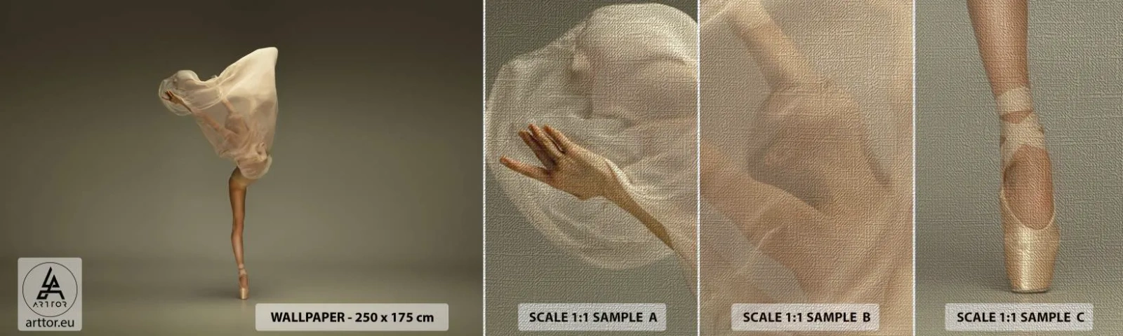 Mostră tapet Premium Canvas - Pe cale să zboare - Balerină, Dans, Balet - 100x30 cm