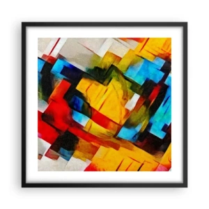 Poster în ramă neagră - Sandviș multicolor - 50x50 cm