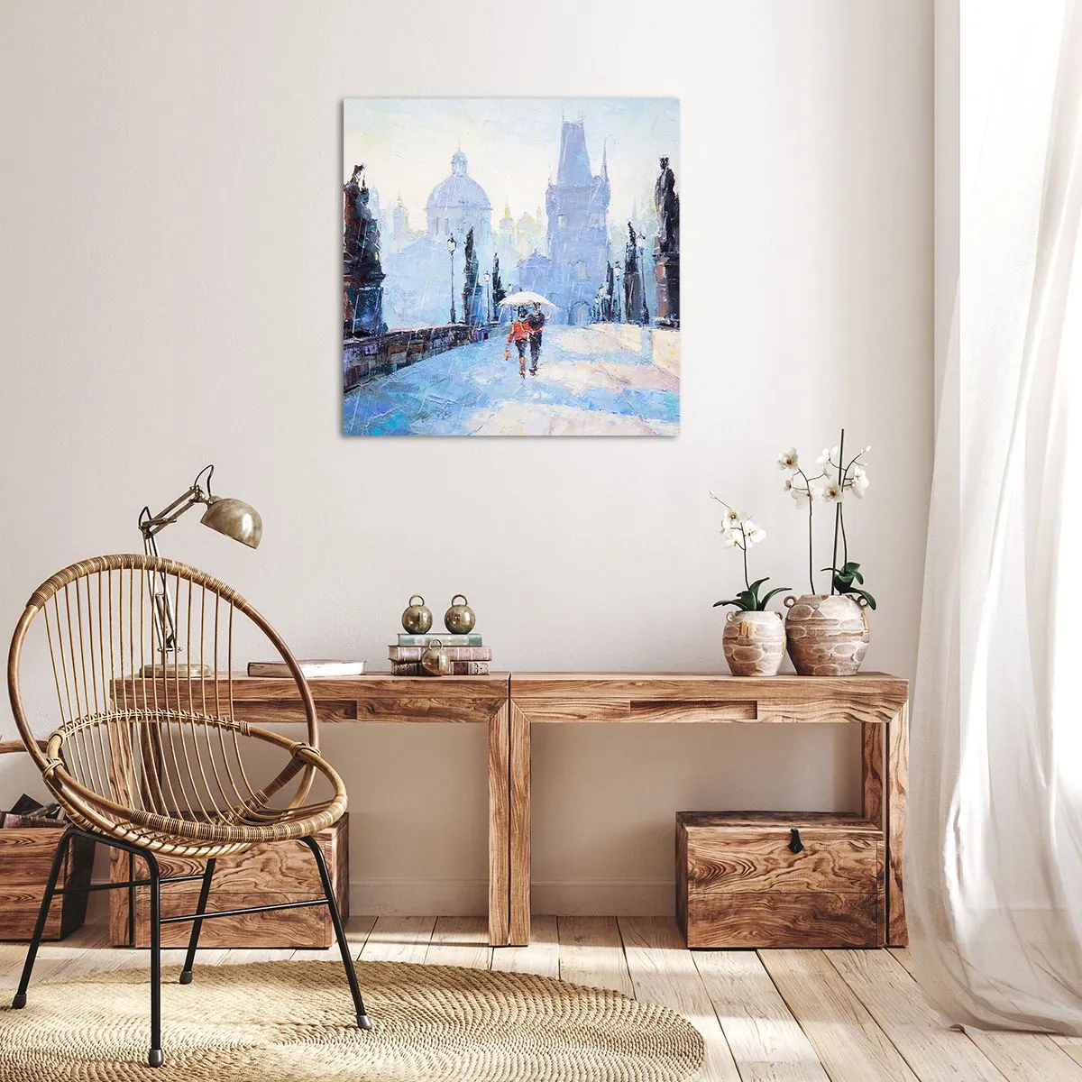 Tablou pe pânză - Probabil că am fost vrăjiți de ploaie - 70x70 cm