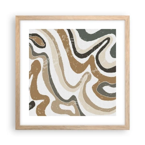 Poster în ramă de stejar deschis - Meandrele culorilor pământului - 40x40 cm