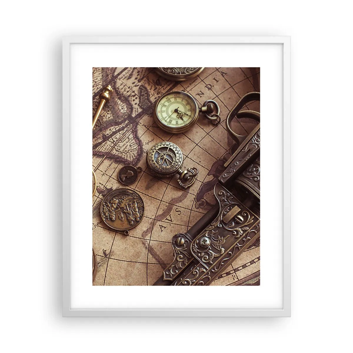 Poster în ramă albă - Sugestii de aventură - 40x50 cm