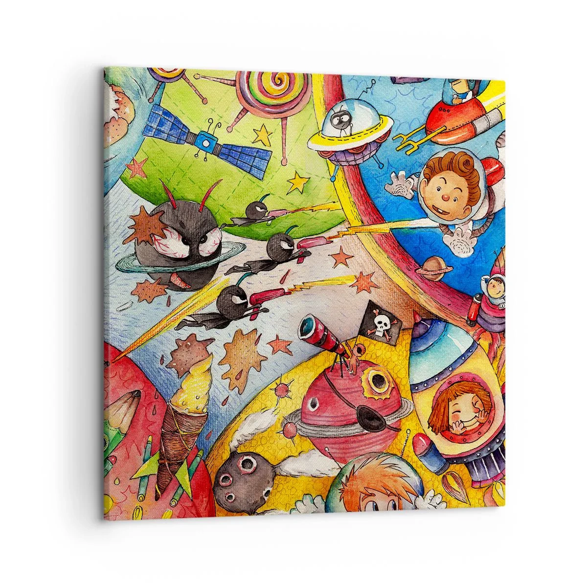 Tablou pe pânză - O mare aventură spațială - 50x50 cm