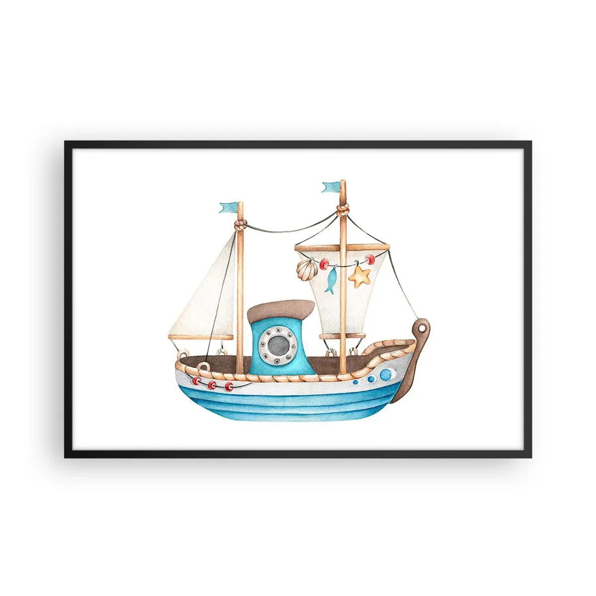 Poster în ramă neagră - Ahoy aventura! - 91x61 cm