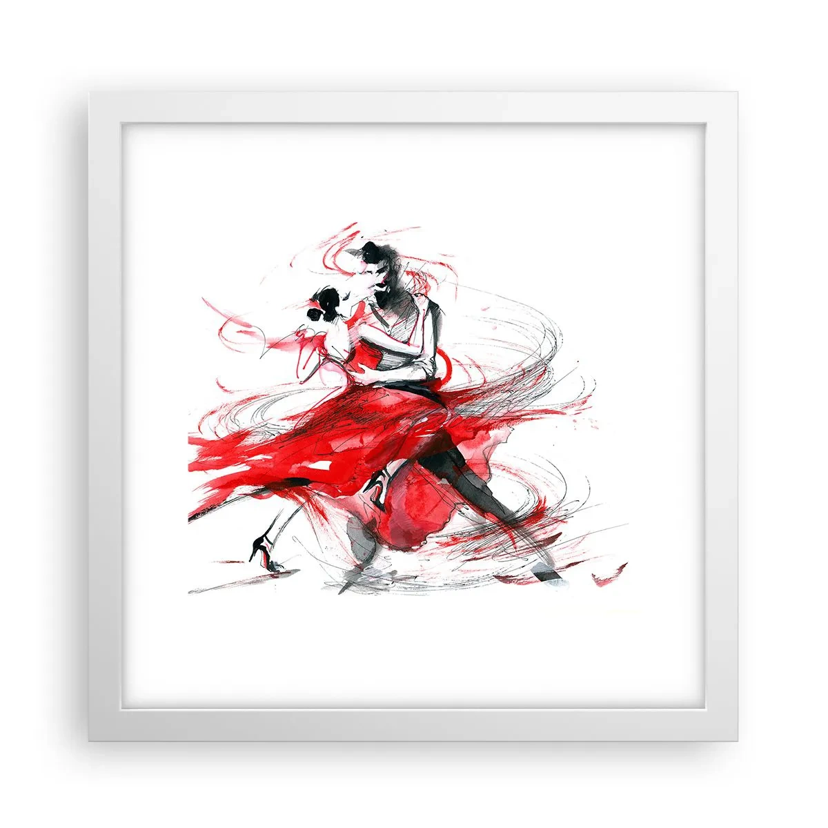 Poster în ramă albă - Tango - ritmul pasiunii - 30x30 cm
