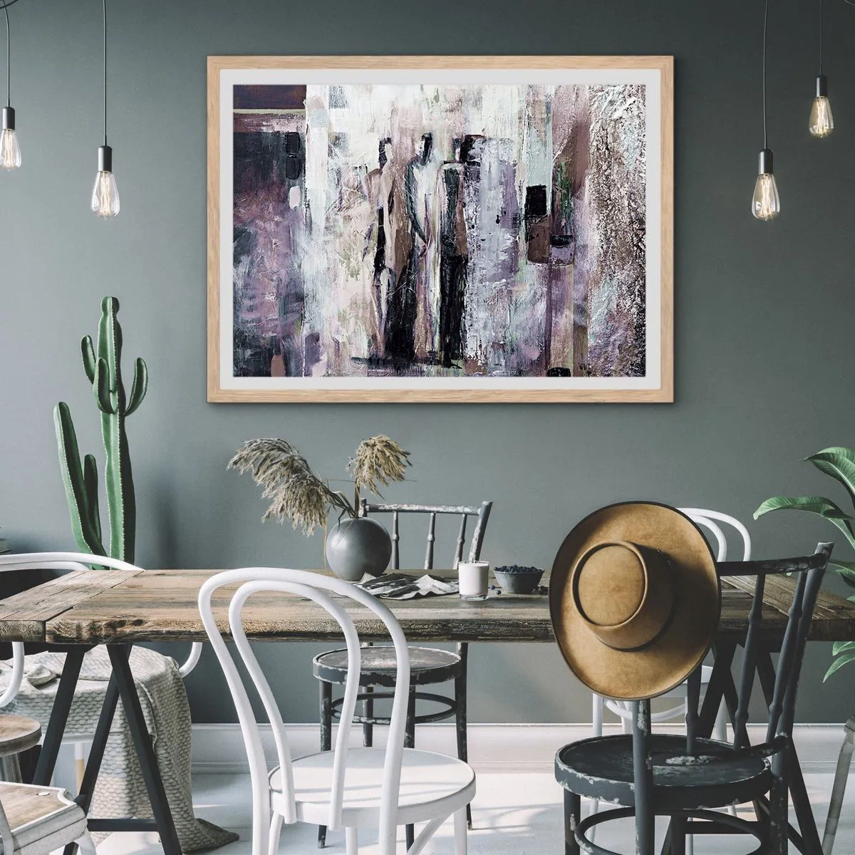 Poster în ramă de stejar deschis - Cei trei misterioși - 50x40 cm