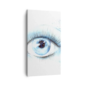 Tablou pe pânză - Scufundă-te în albastrul privirii - 45x80 cm