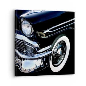 Tablou pe pânză - Clasicul în argintiu, negru și alb - 30x30 cm