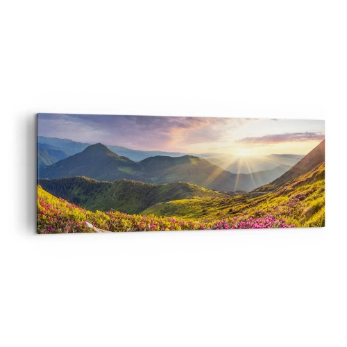 Tablou pe pânză - Prospețimea unei dimineți de munte - 140x50 cm