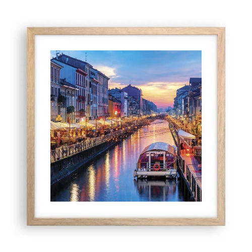 Poster în ramă de stejar deschis - O seară de lumină și distracție - 40x40 cm