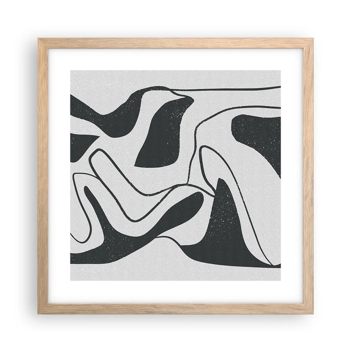 Poster în ramă de stejar deschis - Distracție abstractă în labirint - 40x40 cm