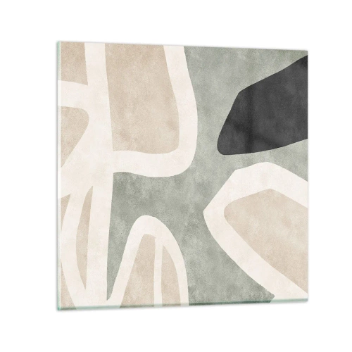 Tablou pe sticlă - Compoziție cu motiv negru - 50x50 cm