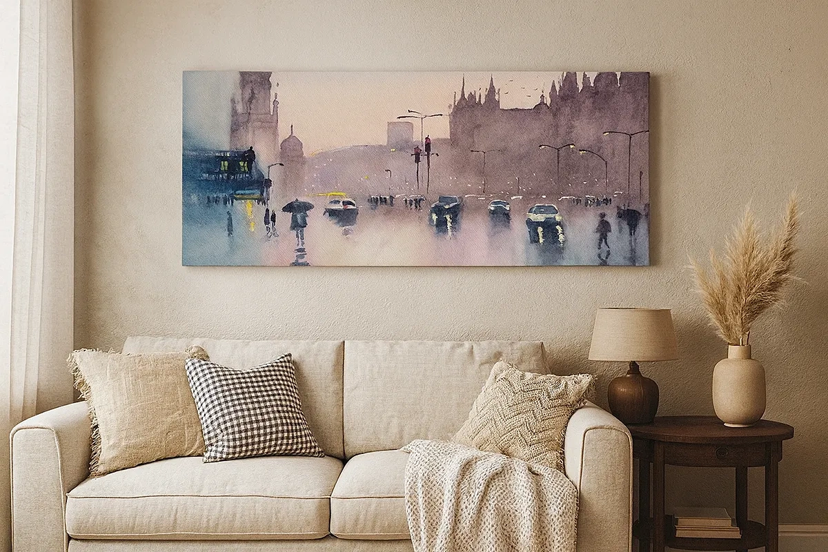 Tablou pe pânză - Într-o ceață ploioasă - 30x30 cm