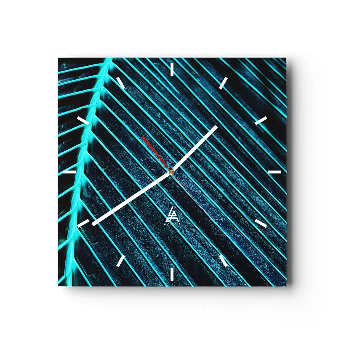 Ceas de perete - Ceas pe sticlă - Textura verdelui - 30x30 cm