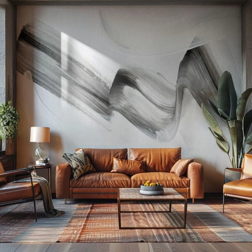 Tapet Premium Sand - Doar pentru distracție - Minimalism, Abstracția, Perie - 300x210 cm