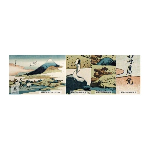 Mostră de Tapet Standard Eco - În mod japonez - Barză, Pasăre, Peisaj - 100x30 cm