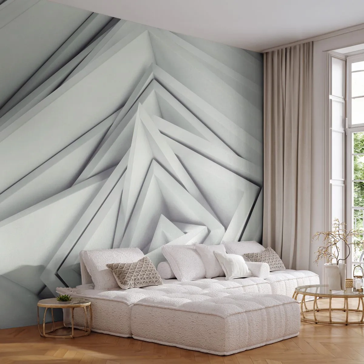 Tapet Standard Eco - Muguri cu unghiuri ascuțite - Tehnologie, 3D, Modern - 200x140 cm