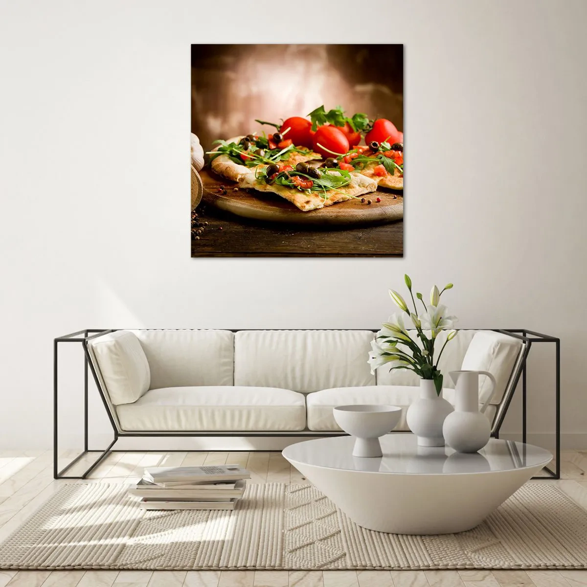 Tablou pe sticlă - Direct din cuptor și din grădină - 70x70 cm