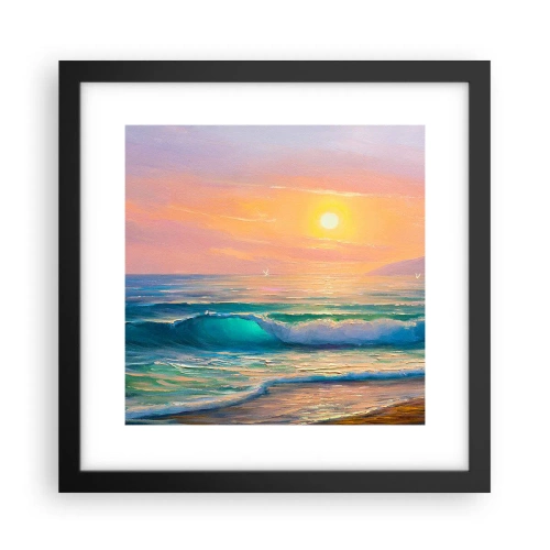 Poster în ramă neagră - Cântecul turcoaz al valurilor - 30x30 cm